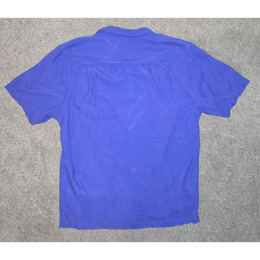 Tommy Bahama Men's Blue Leaf Woven Short Sleeve Button-Up Shirt Pocket M - Picture 6 of 6